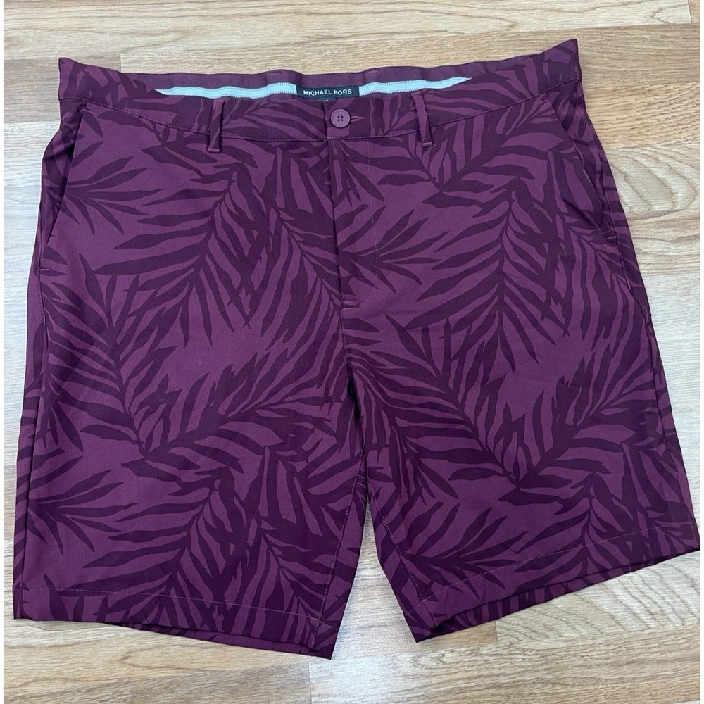 Michael Kors Palm Print Chino Board Shorts in Chianti, Men's‎ Size 38